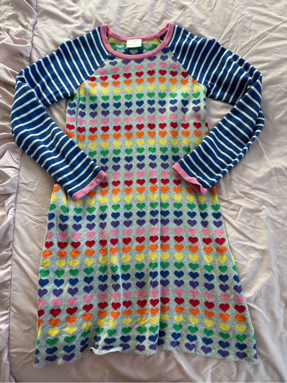 Hanna Andersson Girls' Multicolor Heart dress - size 12